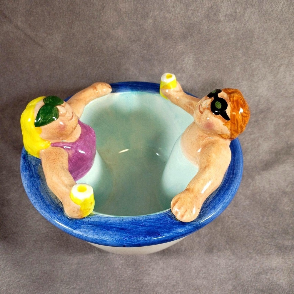 Vintage Lotus Pool Party Chip and Take A Dip Hot Tub Cup Only Ceramic